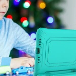 A ADENK Teal Tablet Case with Handle Built in Screen Protector